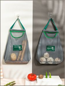 Storage Box Wall-mounted Storage Bag Eco-friendly and Beautiful for Home Kitchens Skeletonized and Breathable