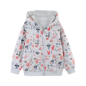 2-7T Cars Printed Hooded Spring Autumn Outwear Girls Clothes Hooded Shirts With Zipper Hot Selling Childrens Jackets Wear2026