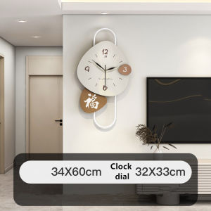 Minimalist Nordic Modern Quartz Swing Wall Clock Creative Mute Large Fashion Clocks Home Living Room Restaurant Entrance Decor wall watch 34*52CM