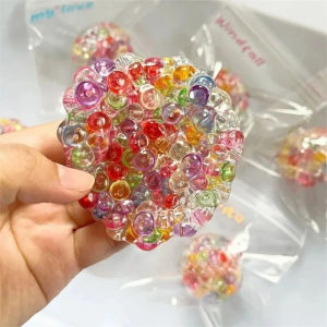 Allieuka New Creative Explosion Beads Kneading Ball Crunchy Squishy Ice Cube Soft Sensory Dpression Toys