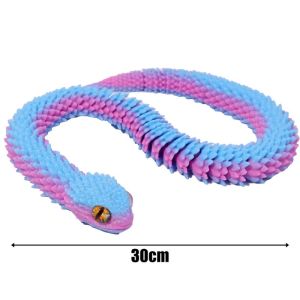 3D Printed Snake Simulation Snakes Figurine Flexible Joints Office Desk Toy Home Office Decor Perfect Ornament Gifts for Children