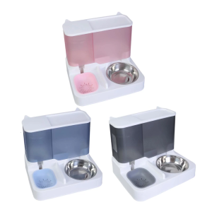 Dung tích lớn Bình rót nước tự động và bát cho Chó mèo container 2in1 Pet tưới nước và cho ăn cung cấp