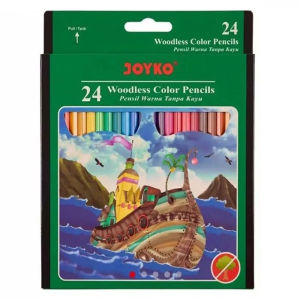 Joyko Pensil Warna Joyko 24 Warna Panjang CP 104 Woodless Colour Pencil Alat Tulis Pinsil Warna