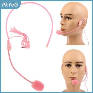 PkYeG 3.5Mm Màu Hồng Headworn Có Dây Micro Tai Nghe Màu Hồng Bằng Giọng Nói Khuếch Đại Loa Rõ Ràng Âm Thanh Mic Cho Hội Nghị Hướng Dẫn Bài Phát Ngôn Giáo Viên