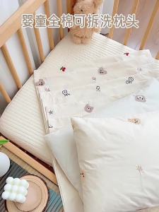 Newborn Baby Pure Cotton Pillow Baby Cotton Pillow Kindergarten Childrens Nap Breathable Buckwheat Pillow Removable Pillowcase2026