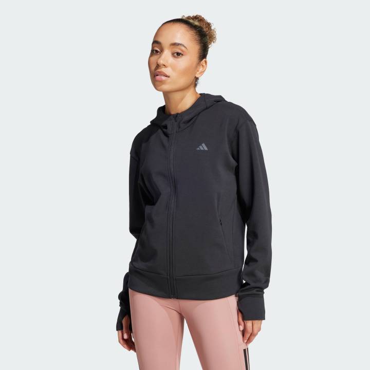 adidas Training Designed Training Full-Zip Hooded Sweatshirt Women Black  JP2654 Lazada PH