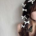 8/6PCS Bowknot Hair Clips Cute Girl Colorful Silk Ribbon Bang Clip Fashion Korean Elegent Ribbon Bow Hairpin INS Y2K Sweet Girl Headwear. 