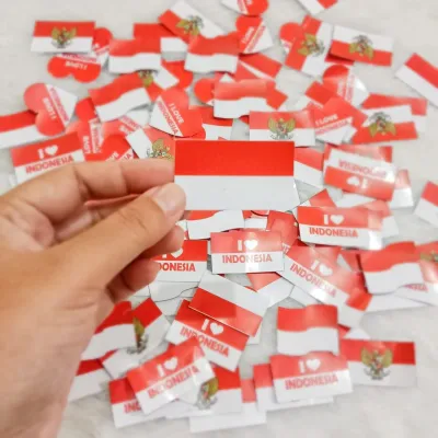 (Isi 32) Stiker / Sticker Pipi Bendera Merah Putih Dirgahayu 17 Agustus HUT Kemeredekaan RI