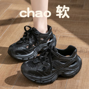 [Free Shipping] WomenS Summer Outdoor Clogs Trendy And Fashionable With Laces Thick Soles Height-Increasing And Non-Slip Design