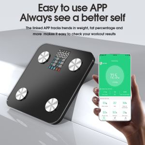 Ready Stock Lepu Model TS-FL565 Digital Smart Weight Scale Bluetooth 18 Body Metrics  LED Large Screen Home Body Composition Scale