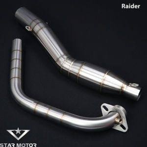Cổ pô bầu hơi 2 khúc Inox 304 gắn Raider Satria họng 51mm