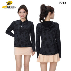 BAJU OLAHRAGA WANITA HOODIE LENGAN PANJANG HOODIE DRYFIT LARI GYM FITNESS TENIS YOGA SENAM IMPORT