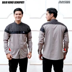 Baju koko dewasa polos lengan panjang terbaru terlaris moderen kekinian