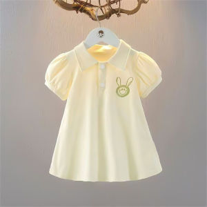 จัดส่งจากไทย 90-140CM เดรสเด็กผู้หญิง แขนพอง ลายกระต่ายและลายหัวใจ เหมาะสำหรับโอกาสกึ่งทางการและไม่เป็นทางการ ชุดเด็กผู้หญิง ชุดเด็กผู้หญิงน่ารัก