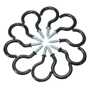 RBJ4 White Heavy Duty Screw-In Home Storage Shouldered Ceiling Hooks Mug Hanger Cup Hooks Wall Mounted