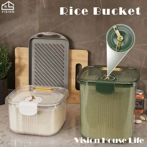 วิสัยทัศน์ กิโลกรัม 5 ชิ้น / 10 ชิ้น นอร์ดิก กล่องเก็บข้าวครัว เรือน ข้าวที่มีขนาดเวลาครัวแป้ง ธัญพืช ปิดผนึกภาชนะ และป้องกันความชื้นและแมลงหลักฐาน ปิดผนึกตู้