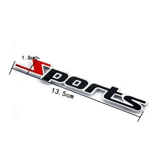 Logo chữ nổi SPORTS kim loại trang trí ô tô xe máy