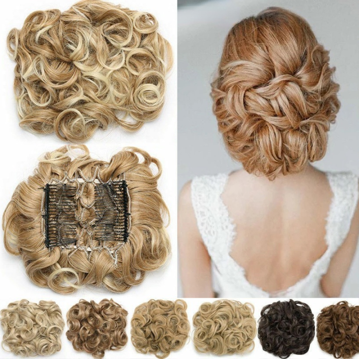 inch large comb clipped in curly hair extension synthetic hair