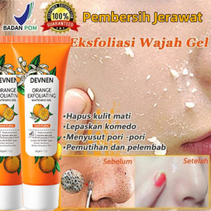 Orange Exfoliating Gel Face Eksfoliasi 50g Gel Pemutih Eksfoliator Wajah Pelembap Pemutih Lulur Tubuh Eksfoliator Wajah