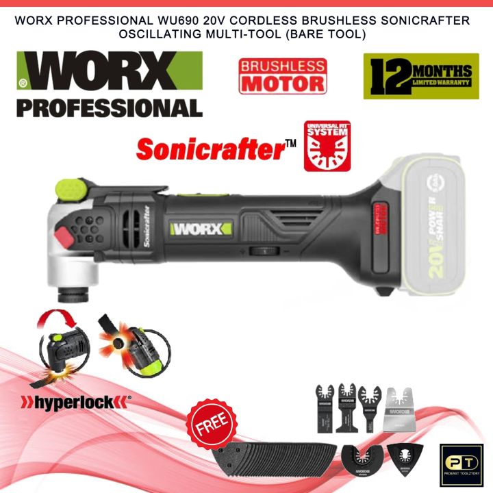 WORX PROFESSIONAL WU690 20V Cordless Brushless Sonicrafter Oscillating