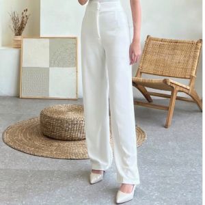 ONENAWA | Celana Knit Cozie Pants Celana Panjang Highwaist Wanita Kulot Rib Premium Korean Style