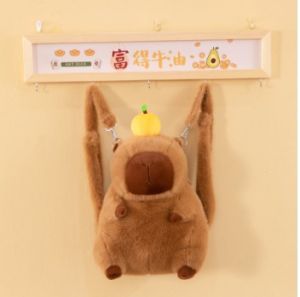 2025 Ba lô thú nhồi bông Capybara mới túi đeo chéo dễ thương dành cho nữ ba lô nhỏ hoạt hình dành cho học sinh