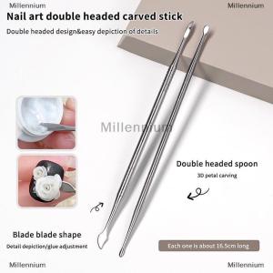 [COD] Millennium Metal Double-headed Nail Carving Rod Extension Glue Removal Stick Gel Removal Spatula Nail Polish Dipping Removal Tool
