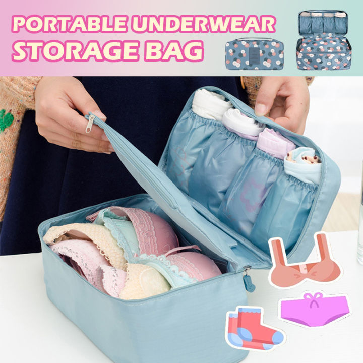 INTIMA Portable Women's Bra Underwear Storage Bag For Travel Trip Cosmetic  Makeup Pouch Case Clothes Toiletries Zipper Organizer Waterproof  Multifunction Handbag