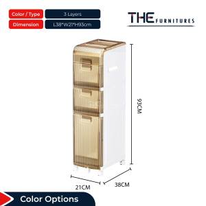 THE 2/3/4 Layers Multifunctional Waterproof Storage Cabinet Kitchen Bathroom Toilet Side Cabinet