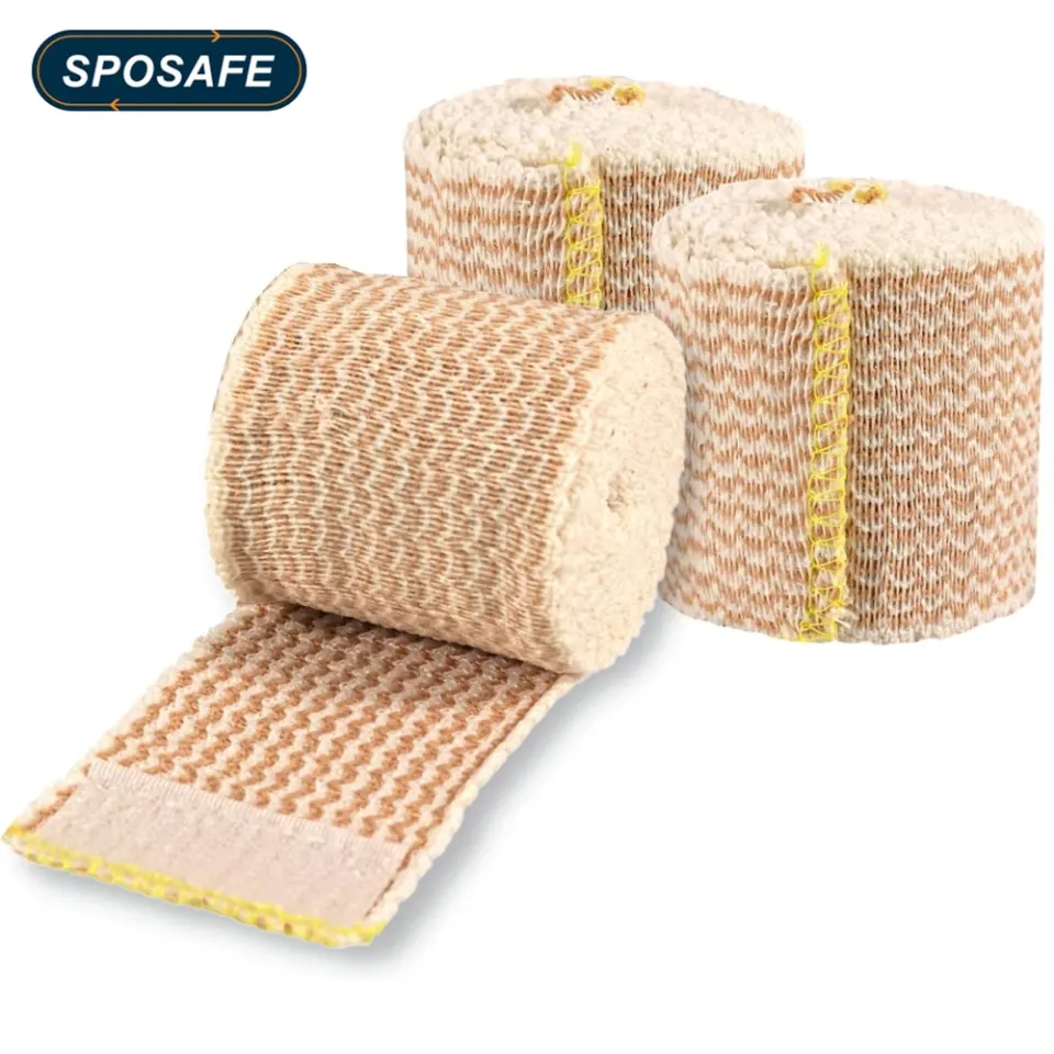 1Roll Cotton Elastic Compression Bandage Wrap Athletic Sport Support Tape  Roll for Ankle, Wrist, Arm, Leg Sprains First Aid Kits