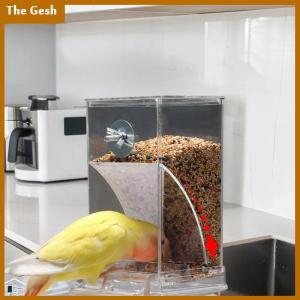 [The Gesh] Large Capacity Bird Feeder Box Anti-Splash Bird Food Dispenser Durable Parrot Feeding Box For Small Medium Birds