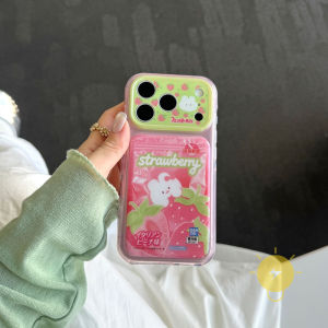 For iPhone 17 Pro Max Case TPU Strawberry Bread Phone Case For 16 15 Cover Aesthetic Korean Cute