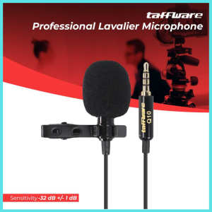 COD Taffware Professional Lavalier Microphone Clip Portable 3.5mm  Q10 / mic charger wisdom tanpa kabel ashley head set imam sholat berkualitas tahan lama murah