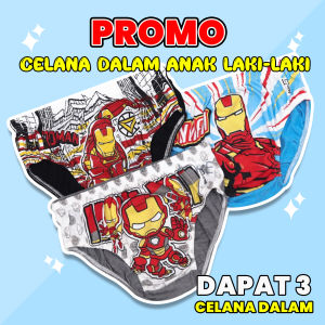 Celana Dalam Anak Laki Karakter Cowok Iron Man CD Underwear Katun Sempak Kancut Halus Lembut Flozy