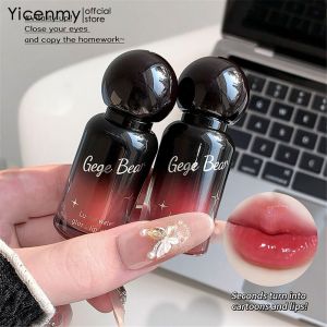 Gege Bear Lip Glaze ชุ่มชื้นกันน้ำริมฝีปากไม่ติดกระจกขาว ลิปสติกไม่ซ่อนหาย