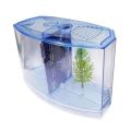 OUTOPEN Nhựa Bể cá Betta Lưới Đơn/đôi Trong suốt Hộp cách ly nuôi cá Thiết thực Với cỏ nước Hộp cách ly cá Betta hai lưới Cho tôm clownfish. 