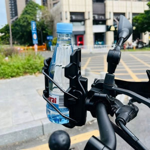 Universal Motorcycle Scooter Bicycle Drink Bottle Holder Adjustable Screwless Clamp Mount For Mug Cup Rack Pemegang Air