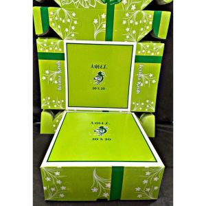 DUS NASI DUS SNACK BOX DUS MOTIF ANGEL HIJAU 12X12 12X14 12X16 18X18 20X20 ISI 50 LBR