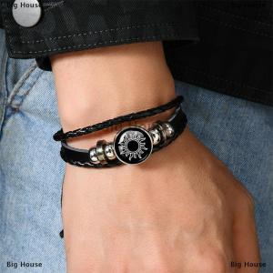 [COD] Big House หนังดวงจันทร์เรืองแสงแบบเรียบง่ายกำไลข้อมือคู่แบบทอที่ทำด้วยมือเครื่องประดับผู้หญิงผู้ชายสำหรับคนรักของขวัญในเทศกาลวาเลนไทน์