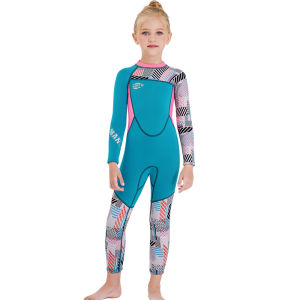 2.5MM keep warm Swimming Suit kids girl Wetsuit mansu muslimah children fashion long sleeve 6/7/8/9/10/11/12/13/14/15 years old baju renang budak perempuan plus size Swimwear swimsuit