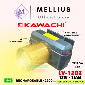 Senter Kepala Premium Kawachi 12w 12 Watt LED Super Terang LY-120Z Zoom In / Out Waterproof Lithium Cas Recas Rechargeable Isi Ulang Tahan Lama 7 Jam 1200 mAh Outdoor Headlight Camping Berburu Laz Mellius Store COD