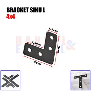 Plat Siku L Segitiga Konektor Siku L Connector sambungan Stainless (Isi 4 Pcs)