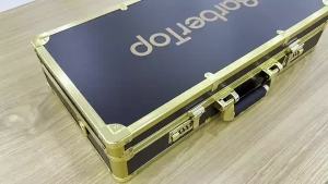 Spot# Salon Hairdressing Professional Gold Aluminum Barbering Tool Hair Cutting Suitcase Storage Travel Case Carrying Accessories