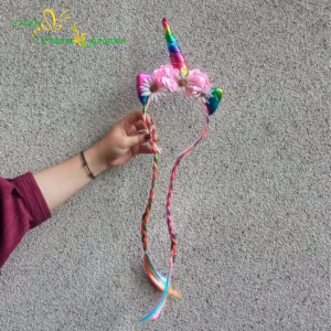 Bando Poni Tanduk Kuping Rainbow Bunga Kepang | 3479 || TERMURAH