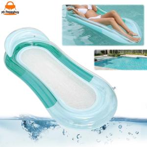 PVC Inflatable Water Float Bed with Nozzle Folding Water Float Chair Wear Resist Foldable Floating Row Swimming Pool Accessories
