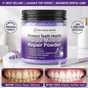 Purple Mineral Tooth Whitening Powder Gentle Cleaning and Protection of Teeth Powder Enhance Oral Care