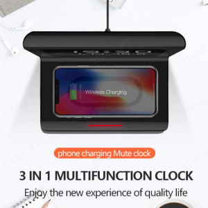 guibai Multifunctional electronic screen desk calendar clock with mobile phone wireless charger