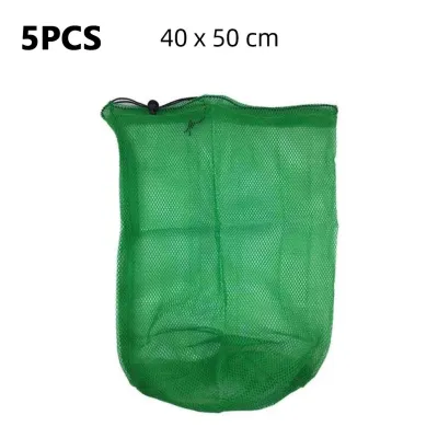 1/5Pcs Fishing Net Bag Free Mesh Bag Nylon Fishing Net High Quality Green Bags Fishing Net