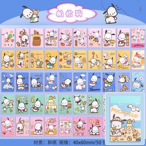 50pcs Sanrio Kuromi Hellokitty Stickers Cinnamoroll Pochacco Cute Girl Hand Account Decorative Sticker Cartoon Girl Handbook Mini Sticker
