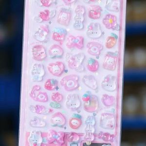 NOBLELUX PVC 3D Crystal Stickers Cartoon Animal Transparent Relief Decorative Sticker Fashion DIY Crafts Phone Case Decoration Sticker Water Cup Decoration